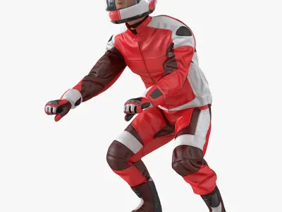 Motorcycle Rider Generic 2 Rigged for Cinema 4D 3D model