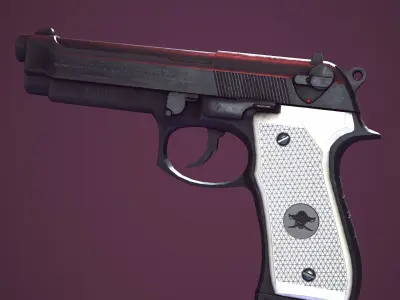 Beretta 92fs Black Low-poly 3D model