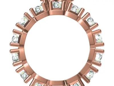 Antique Vintage Engagement Ring With Eternity Band 3D print model