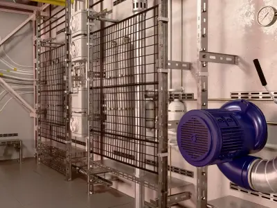 Industrial Factory Room Interior M1 3D model