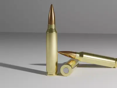 Cartridge ammo 7 62 x 51 mm bullet and shell 3D model