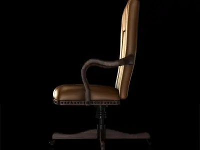 Vintage office chair Low-poly 3D model
