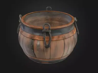 Medieval Cauldron Low-poly 3D model