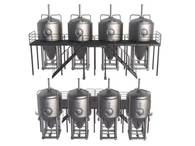 Brewery Fermentation Tank 3D model get
