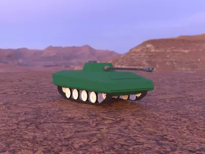 tanque toy tank in desert 3D model