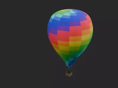 Hot Air Balloon Low-poly 3D model purchase