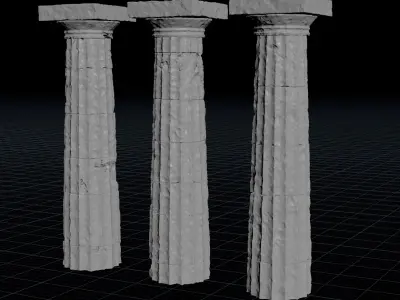 Ruin Pillars Scattering Kit Free 3D model