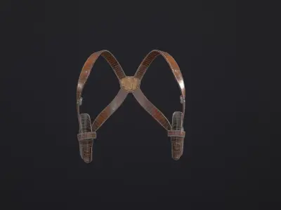 Leather Shoulder Holster PBR Free low-poly 3D model