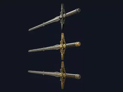Elven Hunter Sword Low-poly 3D model