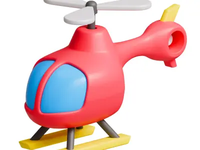 Helicopter toy Low-poly 3D model