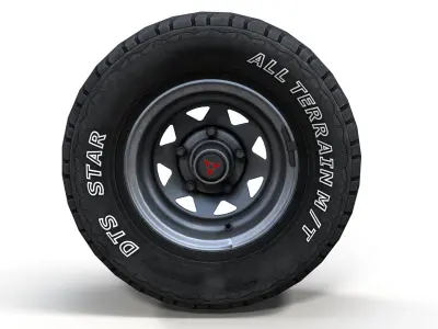 Off Road wheel PBR Low-poly 3D model