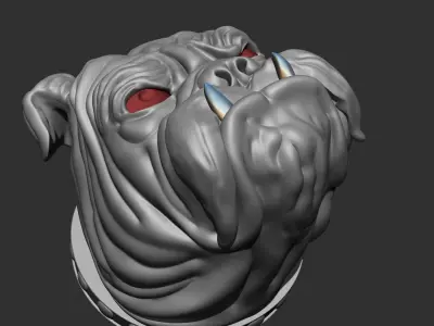 Dog bust wall mounted 3D print model