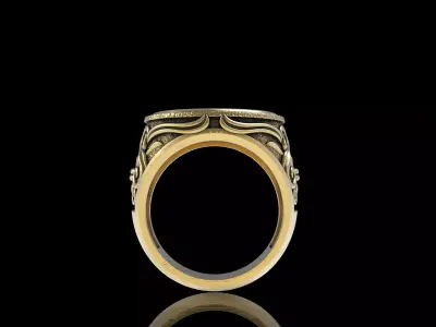 Letter Design Ring 3D print model