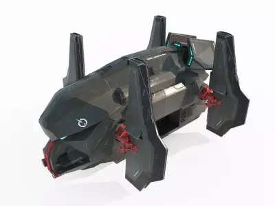 Future Sci-Fi Transport Aircraft 3D model