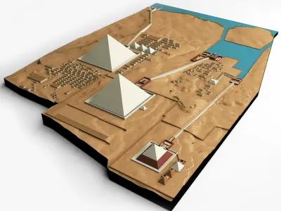 Giza Plateau true scale 3D model