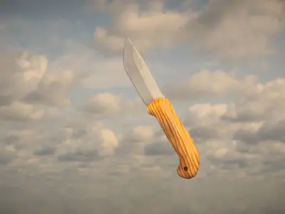Western Knife Low-poly 3D model
