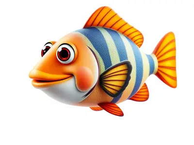 Cartoon Fish Model Pack with Vibrant Colors Low-poly 3D model