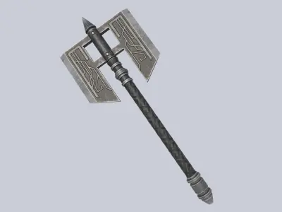 Fantasy axe Low-poly 3D model 6