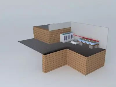 Aquaponics system Aquaponico 02 Beira Mar 1 Tank 1 IBC 4 beds... 3D model