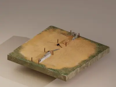  Castle Wall Level 10 Low-poly 3D model