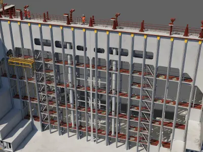 Container ship section 3D model