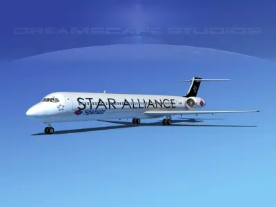 McDonnell Douglas MD-80 Star Alliance 3D model