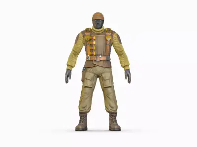 High Poly Male Technician Sweater Leather Jacket Low-poly 3D model buy