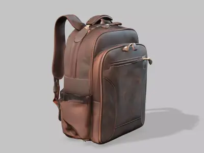Leather backpack 3D model