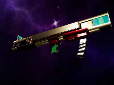 Plasma canon Low-poly 3D model