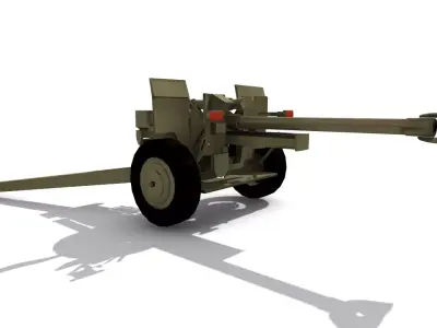 105 mm FeldHaubitze Low-poly 3D model