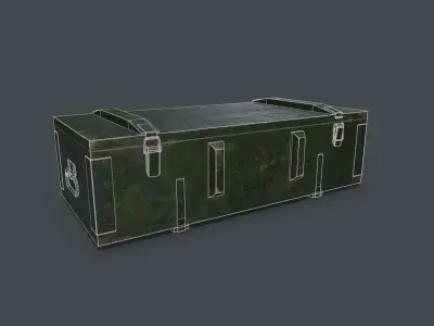 Old millitary ammo box Low-poly 3D model