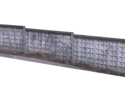 Concrete fence scan 4 Low-poly 3D model