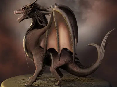 3D dragon fantasy art Free 3D model