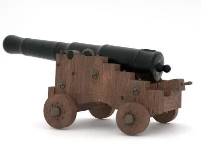 Old Naval Cannon 3D model