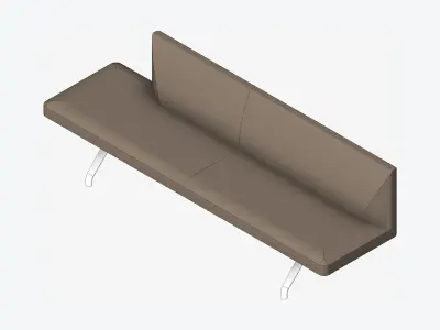 Seat - Bench - Worksmart - Backrest Low Open End Low-poly 3D model