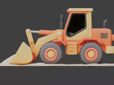 Beach Construction Bulldozer 3D Model Low-poly 3D model