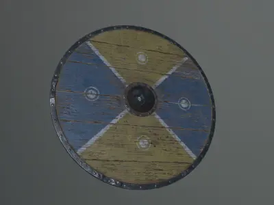 Nordic style shields Low-poly 3D model