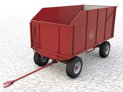 Heider Wooden Dump Wagons 3D model