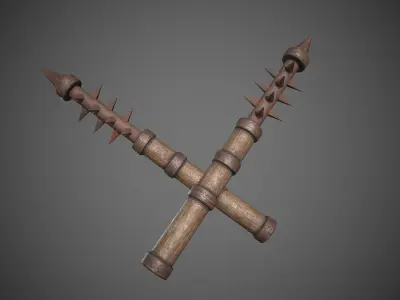 Spiked Melee Weapon  Medieval Low-poly 3D model