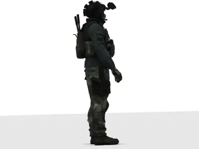 Spec Ops Soldier Rigged Low Poly Game-Ready Low-poly 3D model