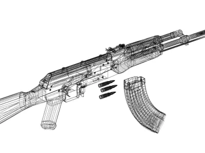 AK-74  Low-poly 3D model purchase