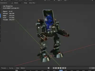 MILITARY ROBOT FOR SMARTPHONE ANIMATION 3D model