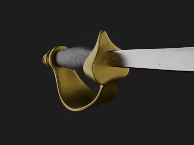 Pirate Cutlass Sword Low-poly 3D model