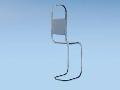 Modern Minimalist Tubular Metal Chair Free 3D model