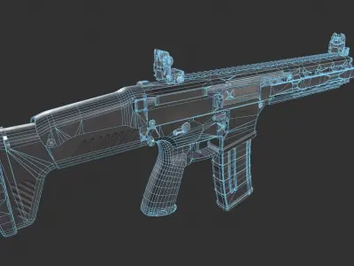 Howa Type 20 Rifle Low-poly 3D model
