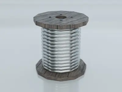 Resources Pack - Cable Drums Low-poly 3D model