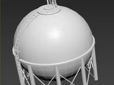 Liquid oxygen spherical storage tank 3D model