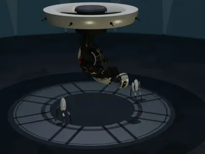 GLaDOS with Turrets 3D model