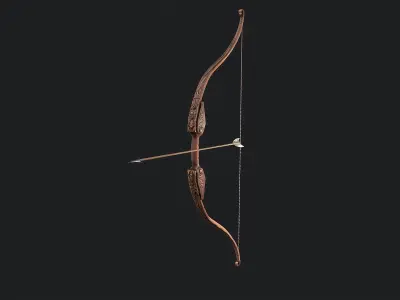 Medieval Bow Low-poly 3D model