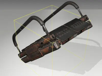 Futuristic Stairs - 7 - Rusty Textures Low-poly 3D model